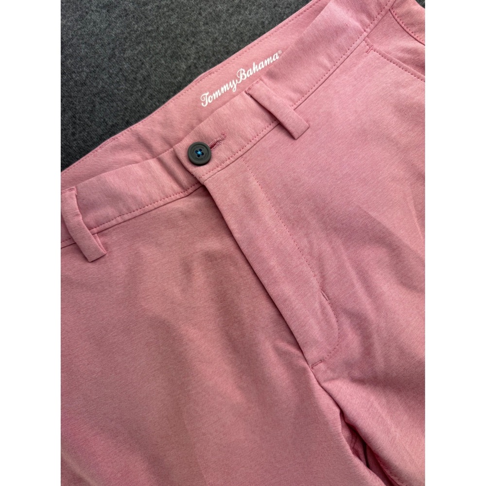 Tommy Bahama Mens Pink Chino Performance Pants Flat Front Casual Golf Size 32x29